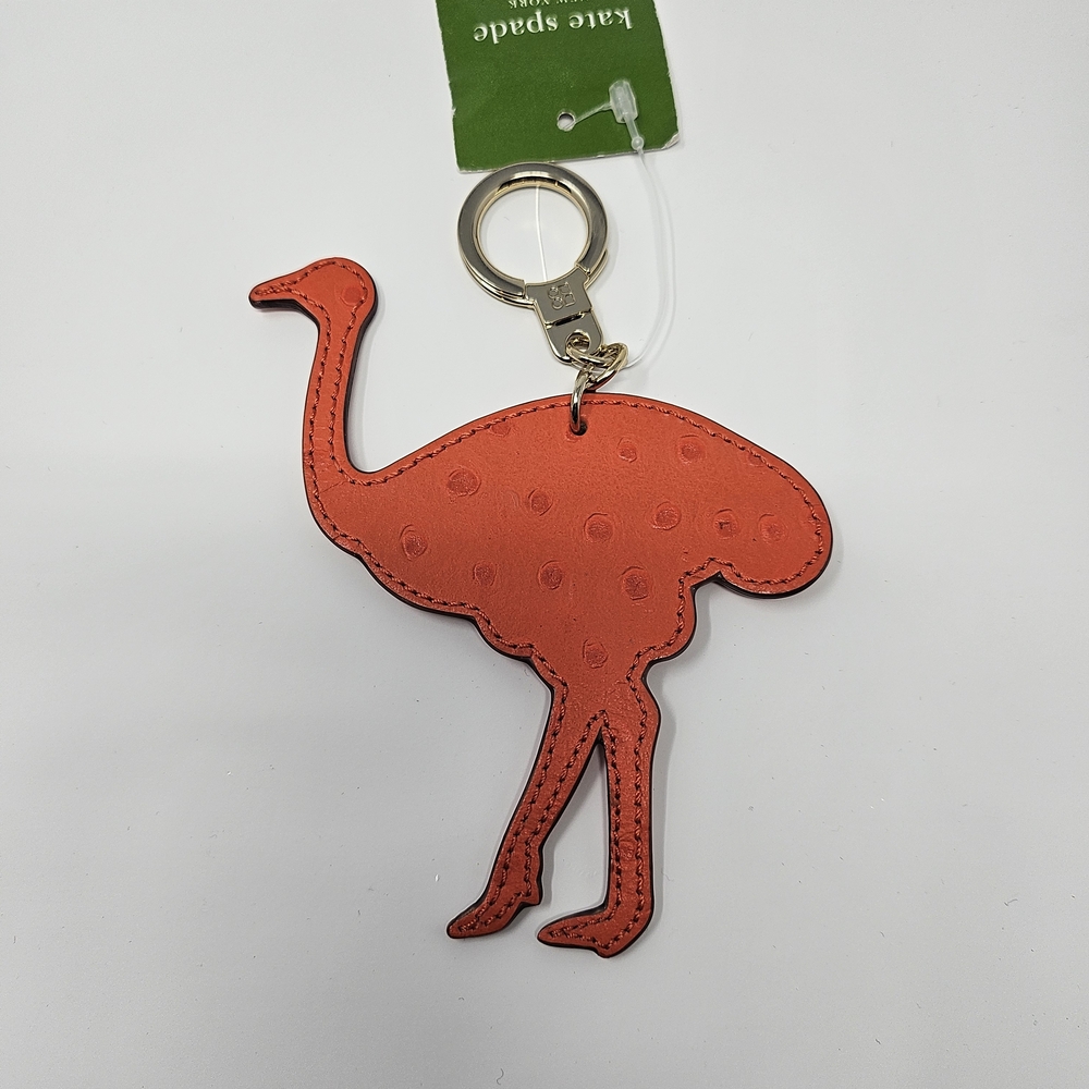 Kate Spade Orange Ostrich Keychain
